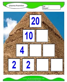 Çıkarma Pramidi Çalışma Sayfaları